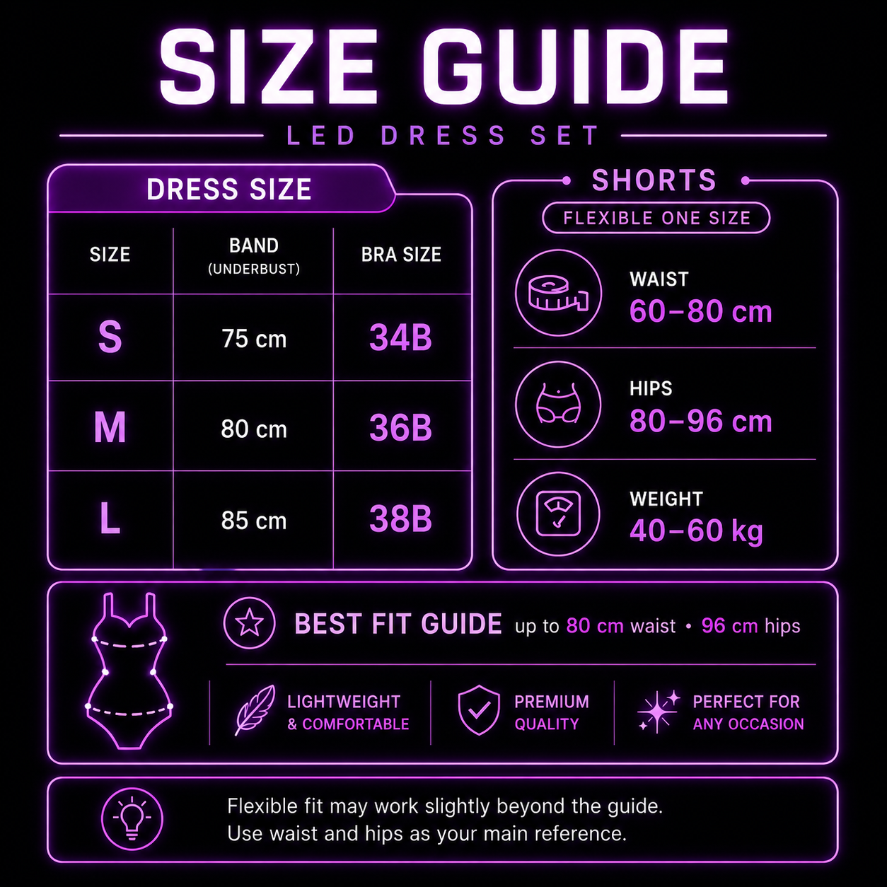 GLOVA LED Feather Dress